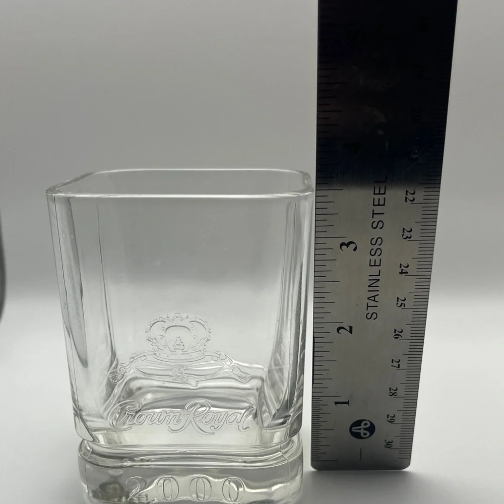 Vtg Crown Royal Millenium Glass Tumblers Set (2)
